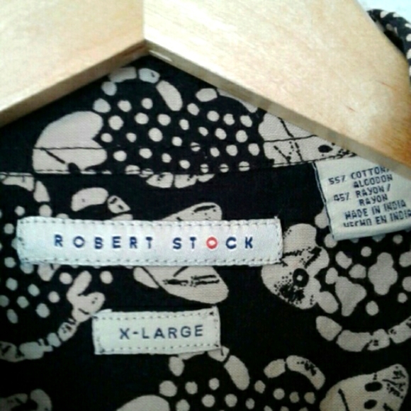 Designer Robert Stock abstract fish print shirt, very cool, sz XL - Picture 3 of 7